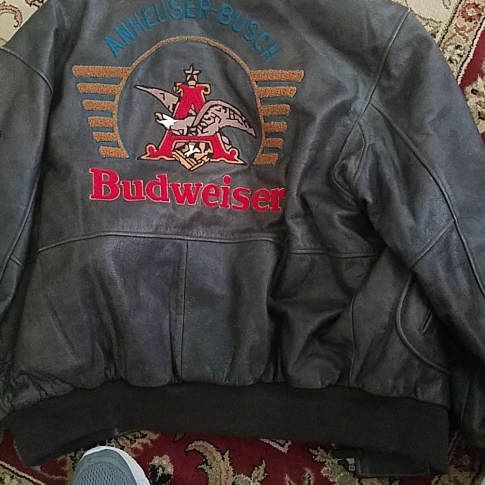 Anheuser-Busch leather jacket Excel size large men